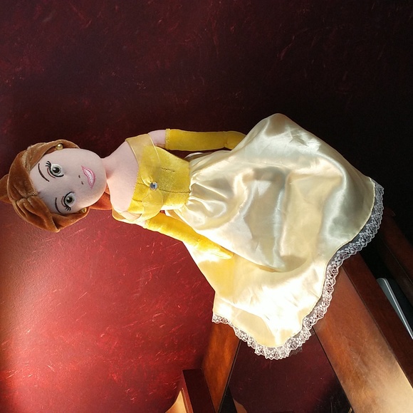 Disney Beauty And The Beast Belle Plush Doll - 10" Soft Velvety Bean Bag Sitting Doll - View #5